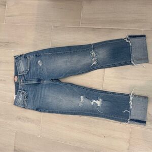 MOTHER Women's Distressed Blue Skinny Jeans